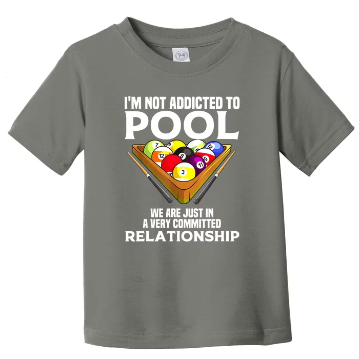 Cool Addicted To Billiards Funny Pool Player Gift Toddler T-Shirt