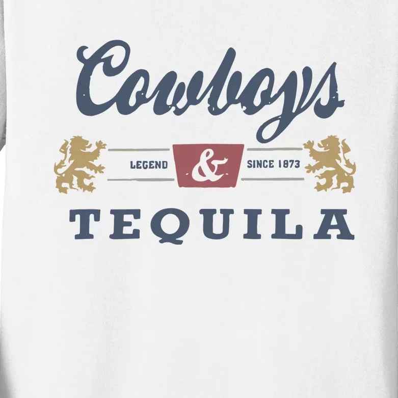 Cowboys And Tequila Kids Long Sleeve Shirt