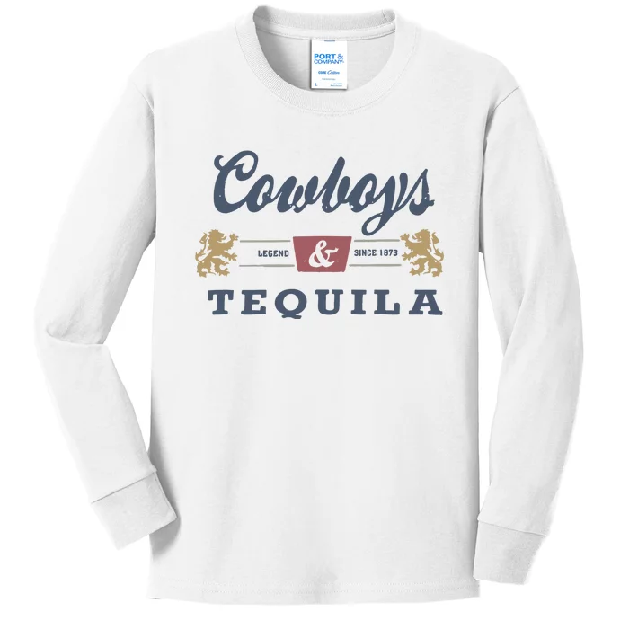 Cowboys And Tequila Kids Long Sleeve Shirt