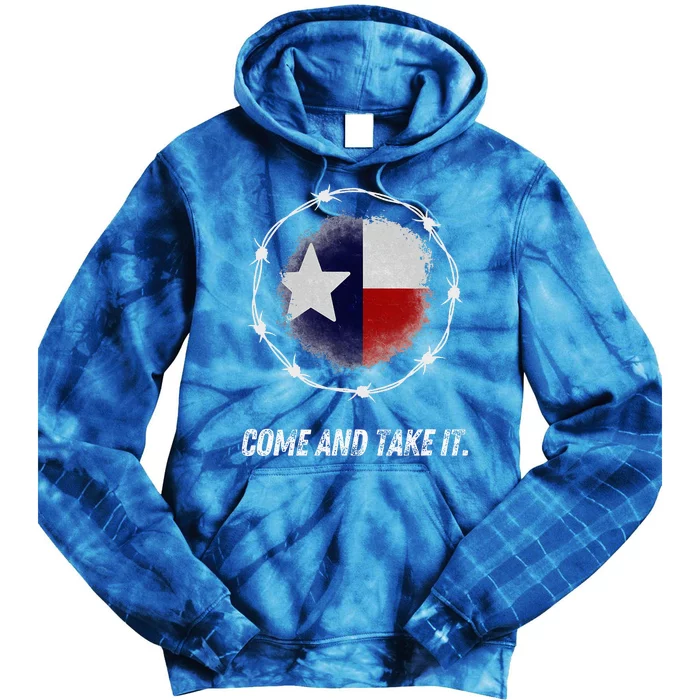 Come And Take It Texas Flag Barbed Wire Patriotic Usa Tie Dye Hoodie