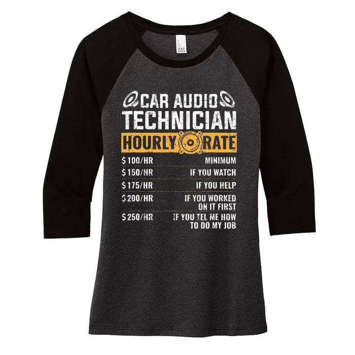 Car Audio Technician Hourly Rate Technician Car Audio Women's Tri-Blend 3/4-Sleeve Raglan Shirt