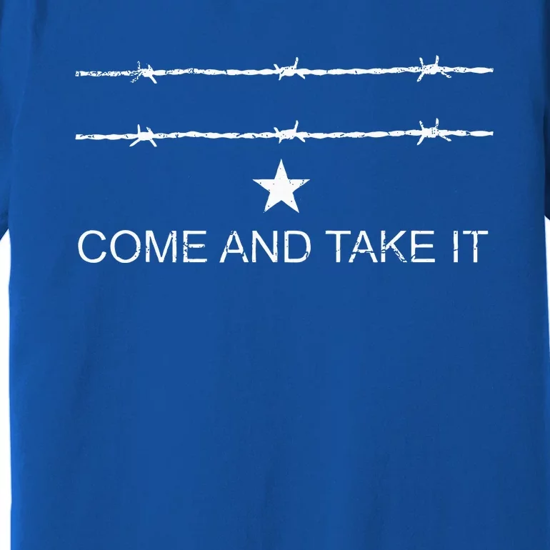 Come And Take It Texas Flag Barbed Wire Patriotic Usa Premium T-Shirt