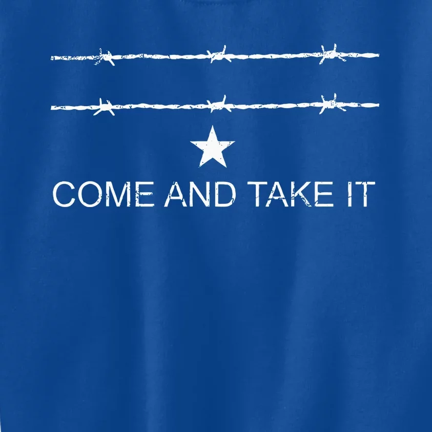 Come And Take It Texas Flag Barbed Wire Patriotic Usa Kids Sweatshirt