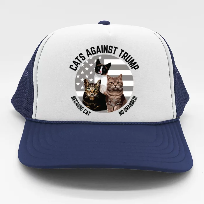 Cats Against Trump Because Cats Dont Like Being Grabbed Trucker Hat