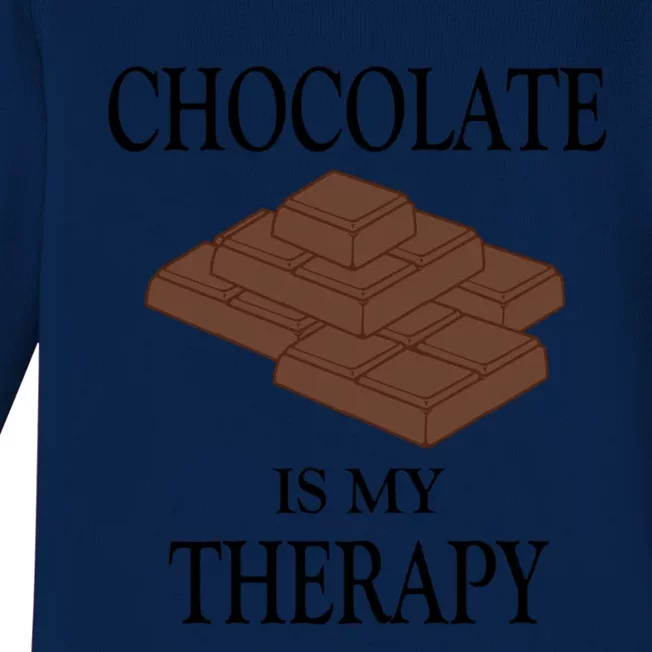 Chocolate As Therapy Tasty Chocolate Chef Gift Baby Long Sleeve Bodysuit