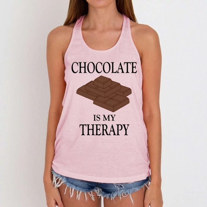 Chocolate As Therapy Tasty Chocolate Chef Gift Women's Knotted Racerback Tank