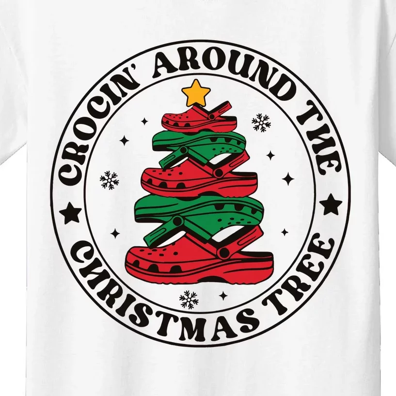 Crocin Around The Christmas Tree Funny Christmas Kids T-Shirt