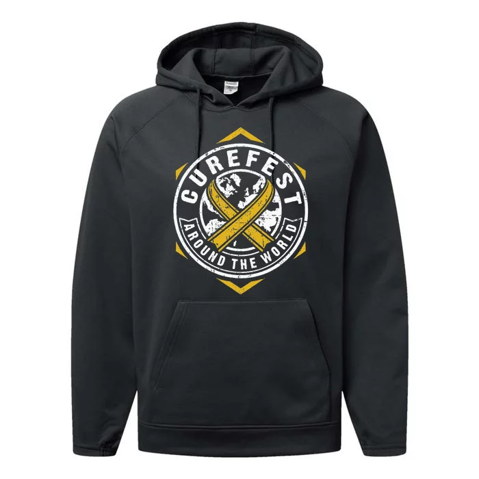 CureFest Around The World Hexagon Design Performance Fleece Hoodie