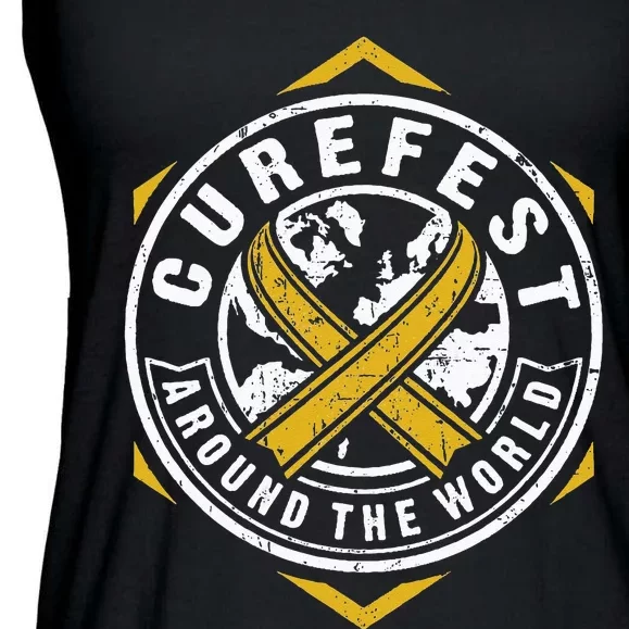 CureFest Around The World Hexagon Design Ladies Essential Flowy Tank