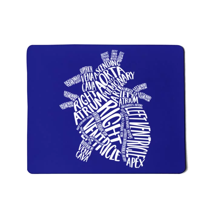 Cardiac Anatomic Typography Heart Cardiology Nurse Doctor Funny Gift Mousepad