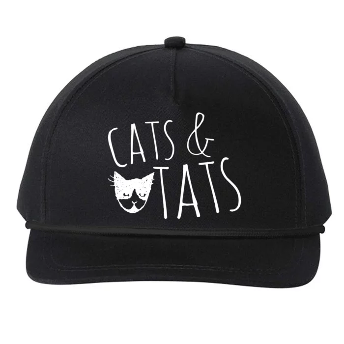 Cats And Tats , Cat Tattoo Lover Tee Cats & Tats Snapback Five-Panel Rope Hat