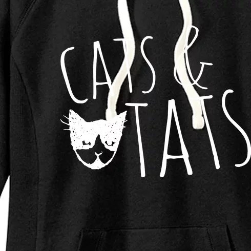 Cats And Tats , Cat Tattoo Lover Tee Cats & Tats Women's Fleece Hoodie