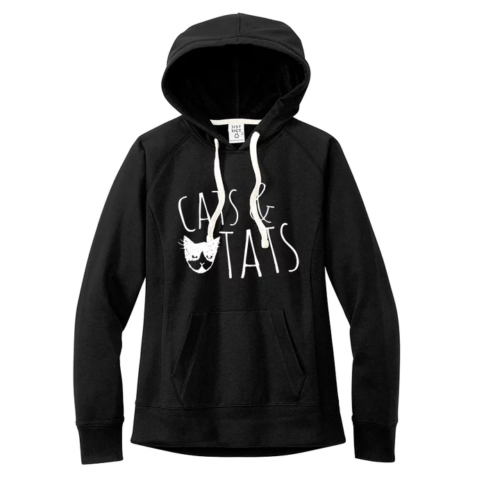 Cats And Tats , Cat Tattoo Lover Tee Cats & Tats Women's Fleece Hoodie