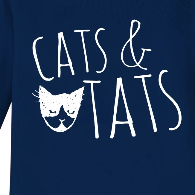 Cats And Tats , Cat Tattoo Lover Tee Cats & Tats Baby Long Sleeve Bodysuit