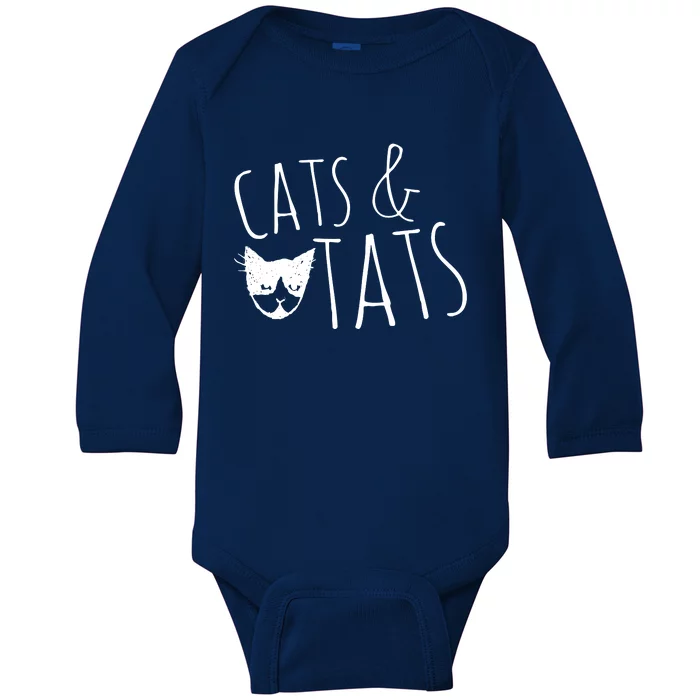 Cats And Tats , Cat Tattoo Lover Tee Cats & Tats Baby Long Sleeve Bodysuit