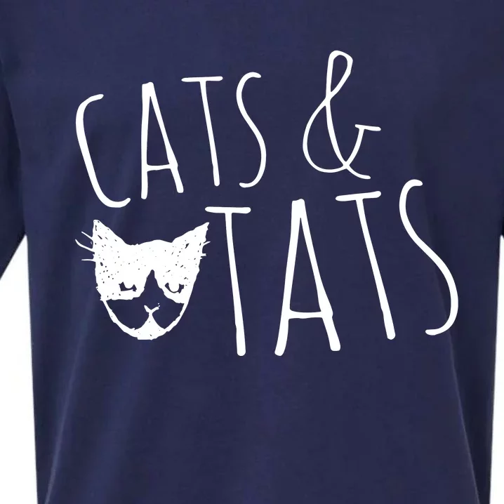 Cats And Tats , Cat Tattoo Lover Tee Cats & Tats Sueded Cloud Jersey T-Shirt