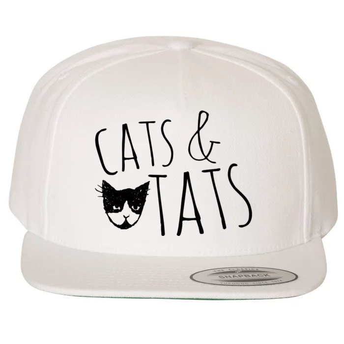 Cats And Tats , Cat Tattoo Lover Tee Cats & Tats Wool Snapback Cap