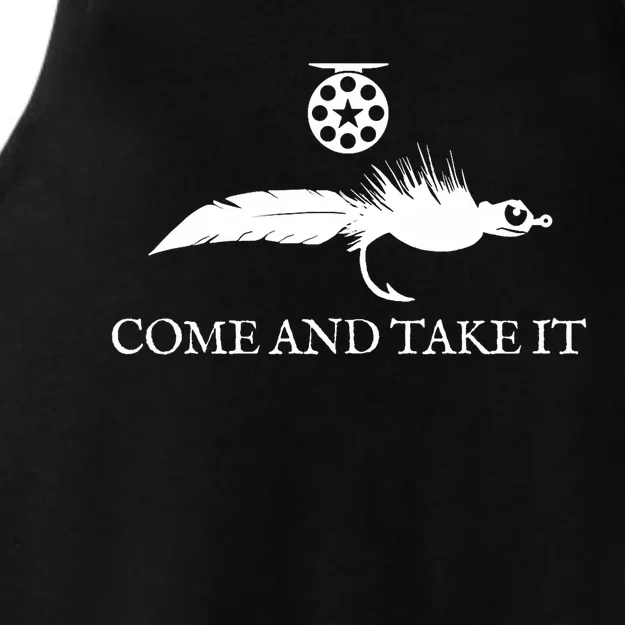 Come And Take It Fly Fishing Lure Ladies Tri-Blend Wicking Tank