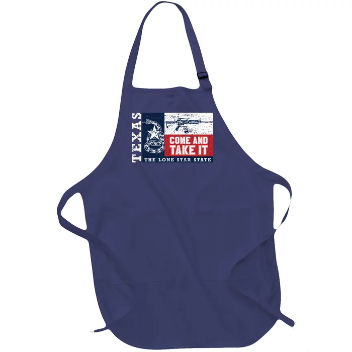 Come And Take It 2nd Amendment Guns Texas Don't Tread On Me Full-Length Apron With Pocket