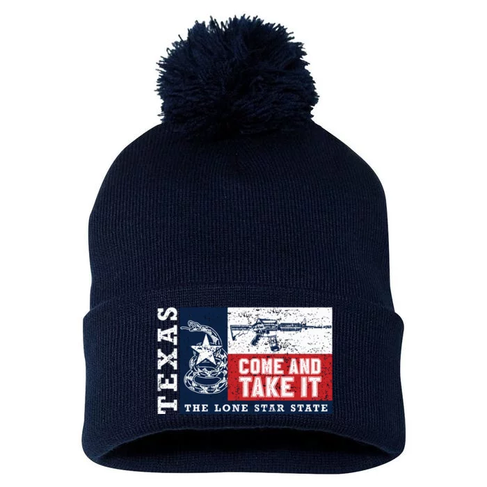 Come And Take It 2nd Amendment Guns Texas Don't Tread On Me Pom Pom 12in Knit Beanie