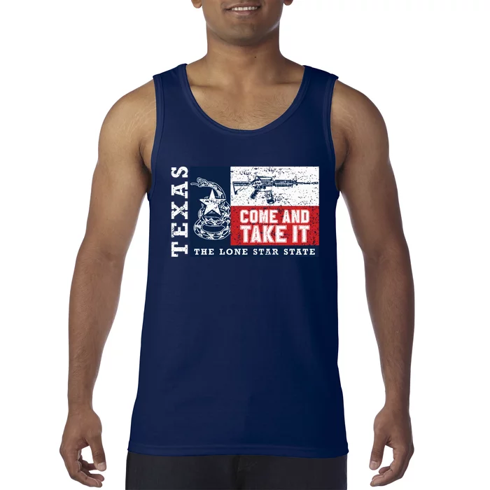 Come And Take It 2nd Amendment Guns Texas Don't Tread On Me Tank Top