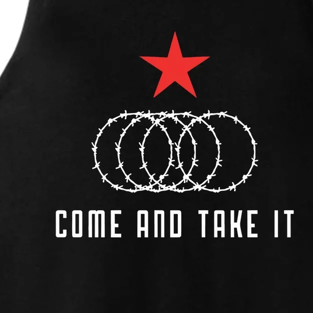 Come And Take It Texas Border Razor Wire Immigration Patriotic Ladies Tri-Blend Wicking Tank