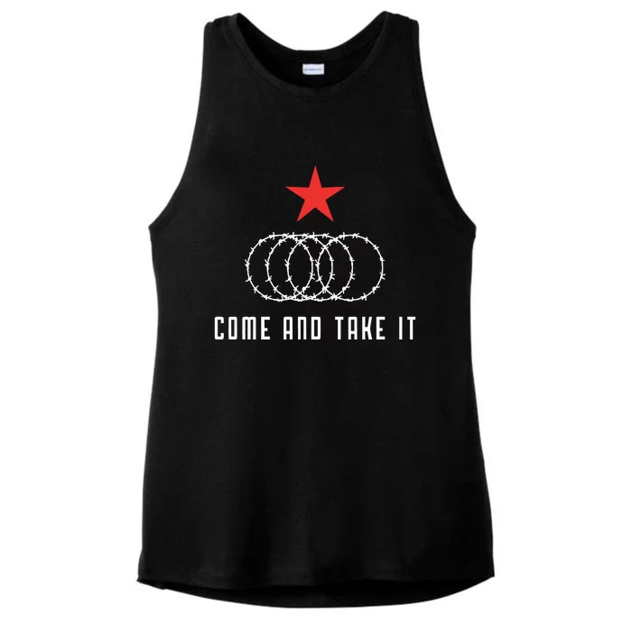 Come And Take It Texas Border Razor Wire Immigration Patriotic Ladies Tri-Blend Wicking Tank