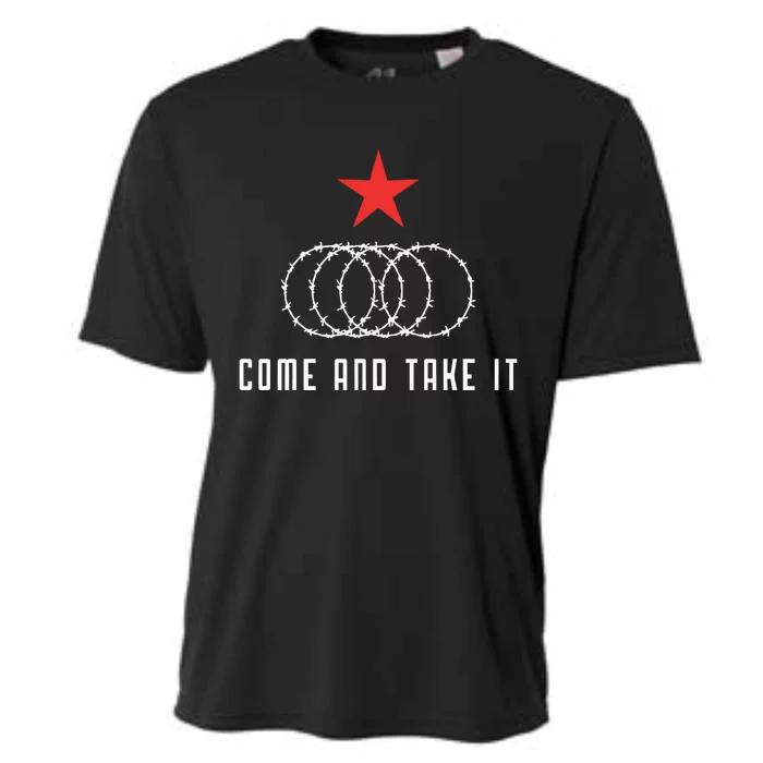 Come And Take It Texas Border Razor Wire Immigration Patriotic Cooling Performance Crew T-Shirt