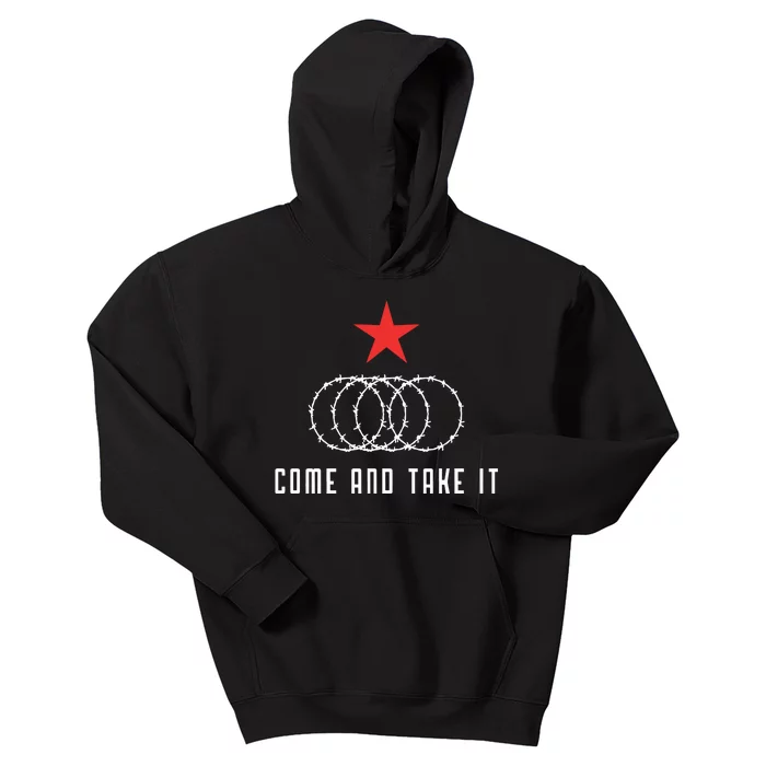 Come And Take It Texas Border Razor Wire Immigration Patriotic Kids Hoodie