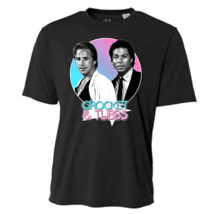 Crockett And Tubbs )( Retro Miami Vice 80s Tribute Cooling Performance Crew T-Shirt