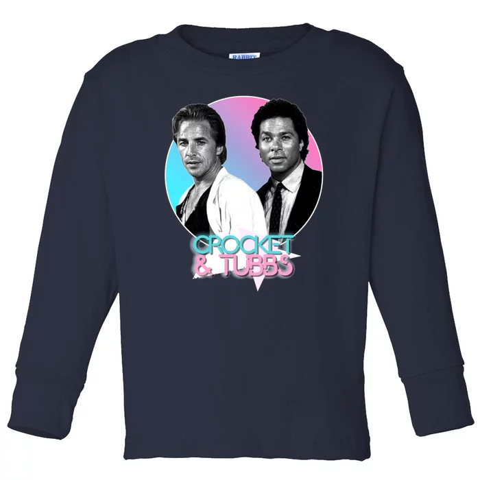 Crockett And Tubbs )( Retro Miami Vice 80s Tribute Toddler Long Sleeve Shirt