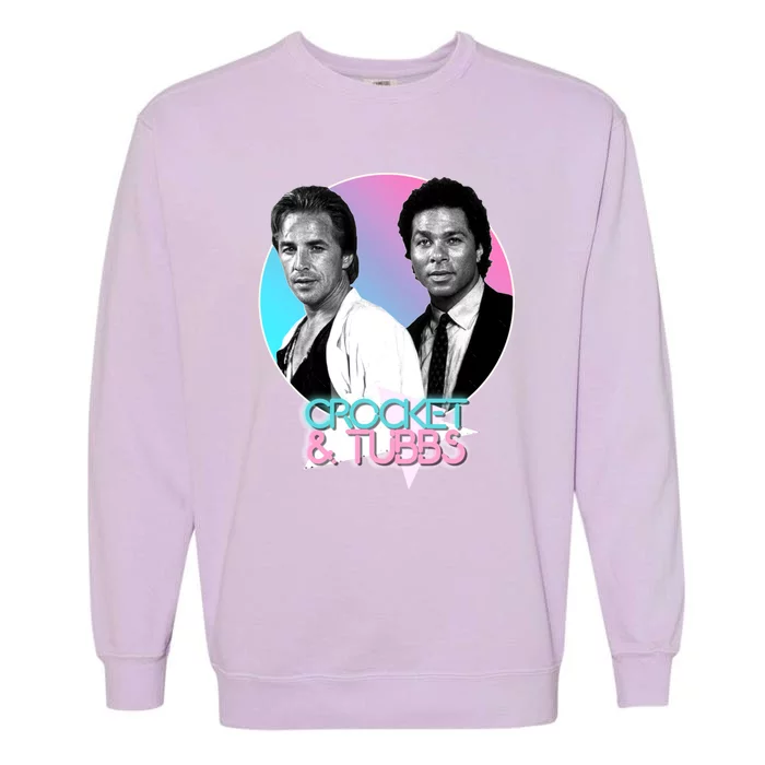 Crockett And Tubbs )( Retro Miami Vice 80s Tribute Garment-Dyed Sweatshirt