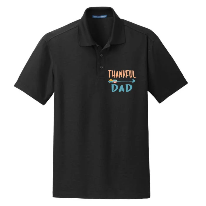 Cute Arrow Thankful Dad Funny Thanksgiving Day Gifts Dry Zone Grid Performance Polo