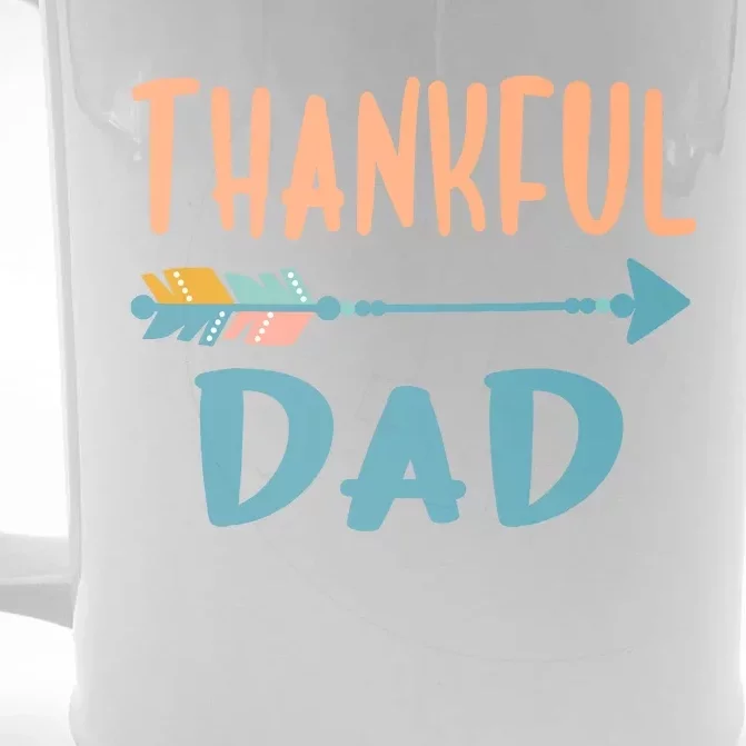 Cute Arrow Thankful Dad Funny Thanksgiving Day Gifts Front & Back Beer Stein