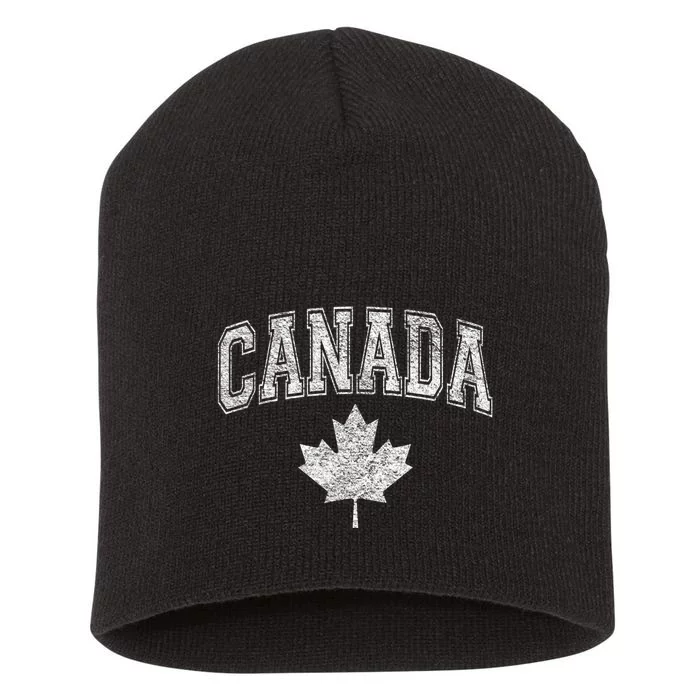 CANADA ATHLETIC TEAM SPORTS FLAG VARSITY STYLE MAPLE LEAF Short Acrylic Beanie