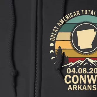 Conway Arkansas Total Solar Eclipse 2024 Full Zip Hoodie