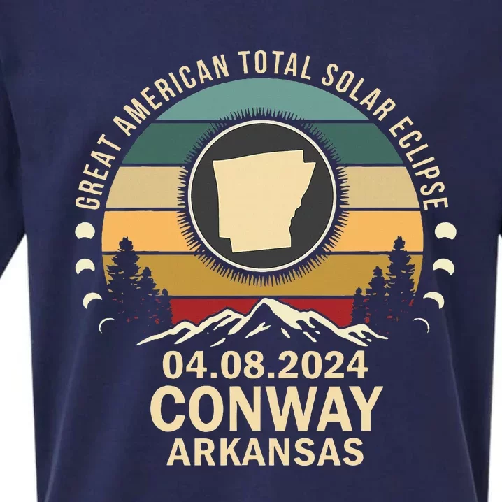 Conway Arkansas Total Solar Eclipse 2024 Sueded Cloud Jersey T-Shirt