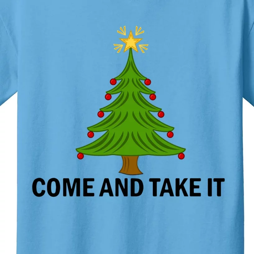 Come And Take It Christmas Tree Gift Funny Anti Lockdown Gift Kids T-Shirt