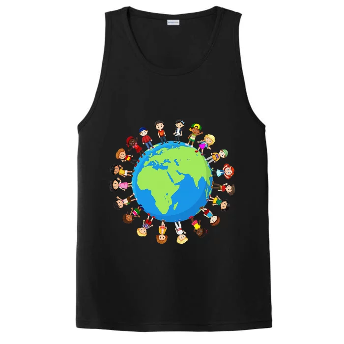 Children Around The World Environmentalist Earth Day Performance Tank