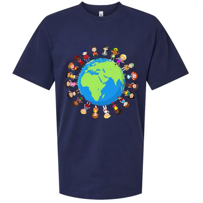 Children Around The World Environmentalist Earth Day Sueded Cloud Jersey T-Shirt