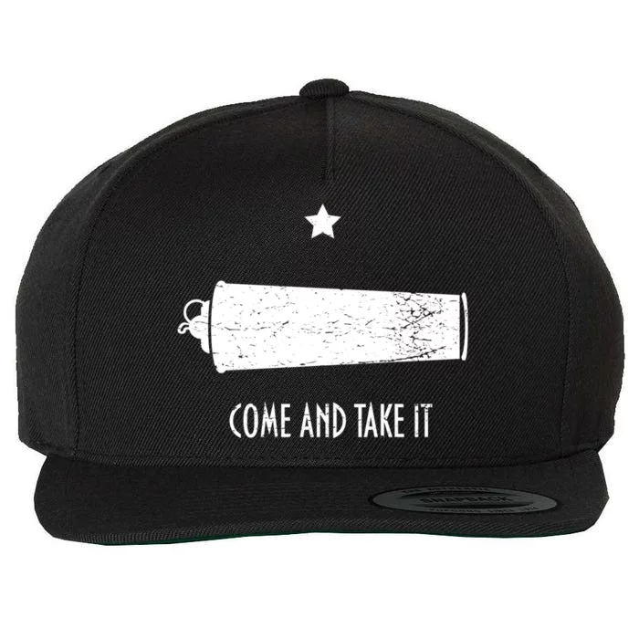 Come And Take It Texas Revolution Flag Gift Wool Snapback Cap