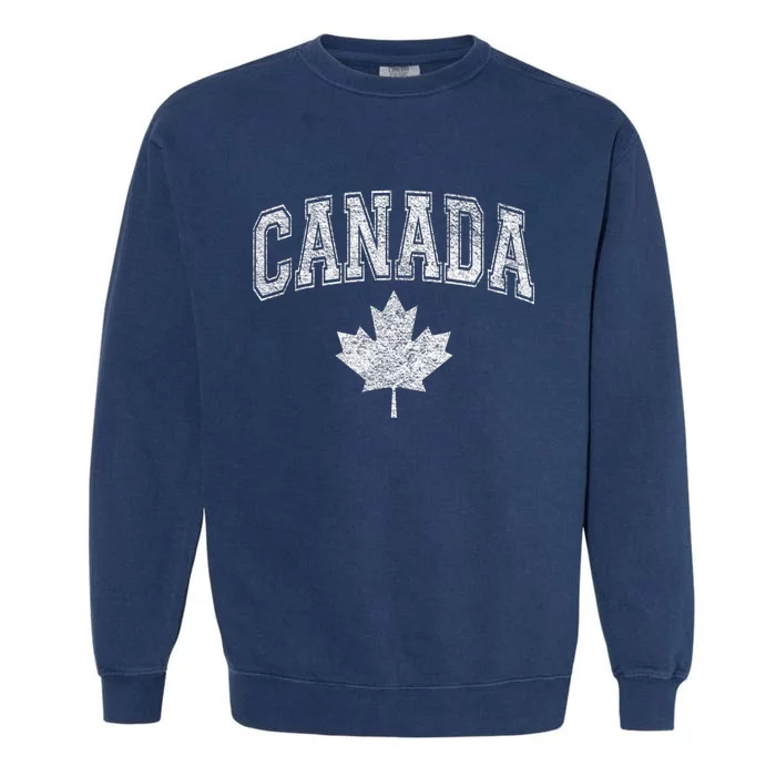 CANADA ATHLETIC TEAM SPORTS FLAG VARSITY STYLE MAPLE LEAF Garment-Dyed Sweatshirt