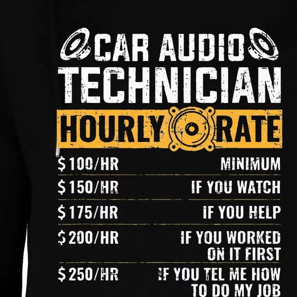 Car Audio Technician Hourly Rate Technician Car Audio Womens Funnel Neck Pullover Hood