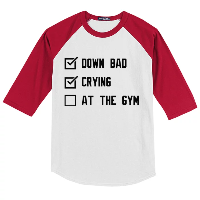 Crying At The Gym Down Bad Kids Colorblock Raglan Jersey