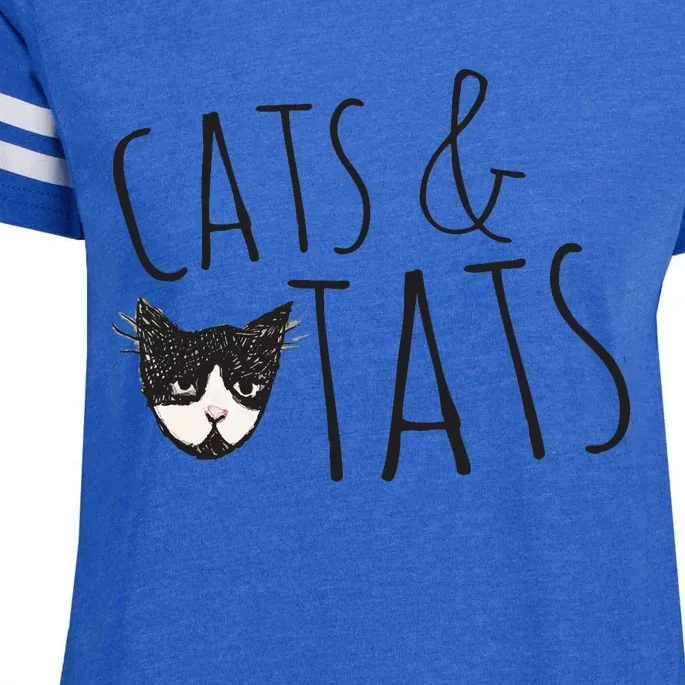 Cats and Tats cat tattoo lover Cats & Tats Enza Ladies Jersey Football T-Shirt