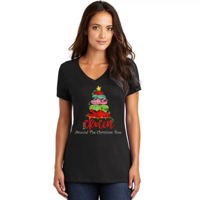 Crocin Around The Christmas Tree Women's V-Neck T-Shirt