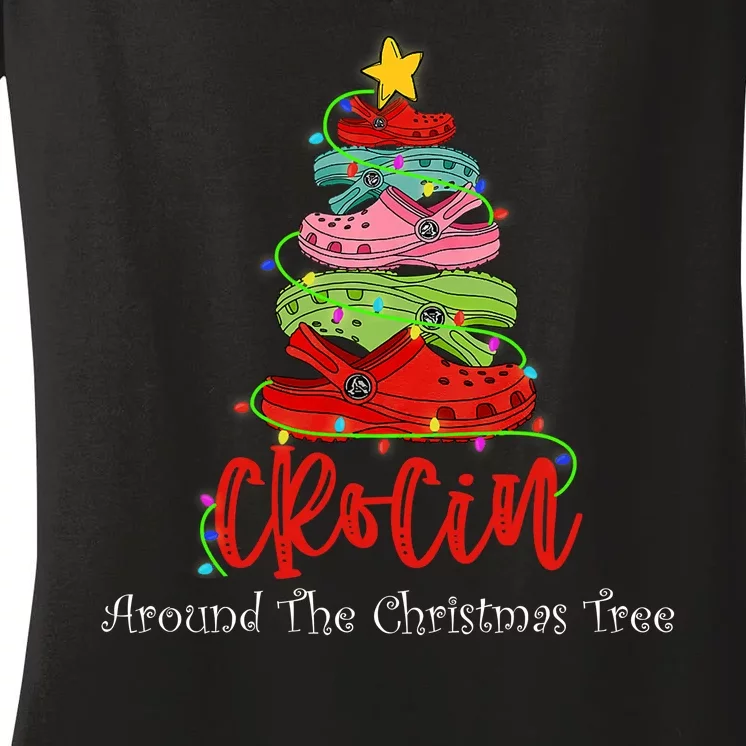 Crocin Around The Christmas Tree Women's V-Neck T-Shirt