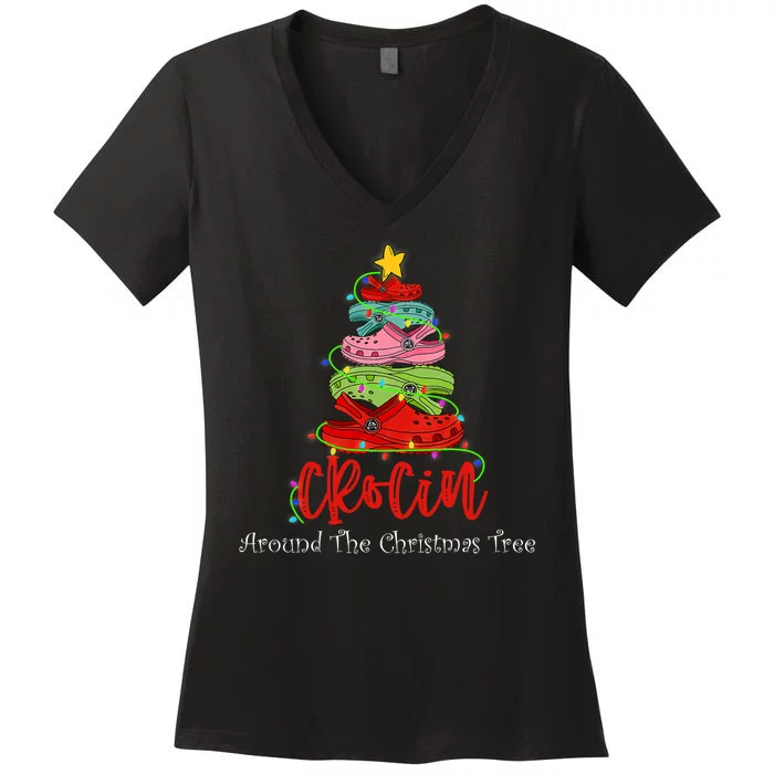 Crocin Around The Christmas Tree Women's V-Neck T-Shirt