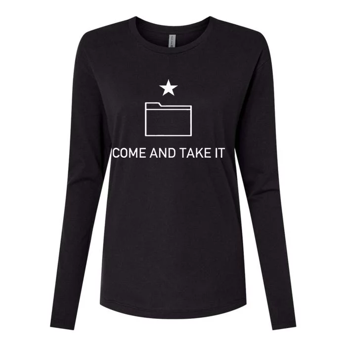 Come And Take It File Anti Censorship Anti Copyright Womens Cotton Relaxed Long Sleeve T-Shirt