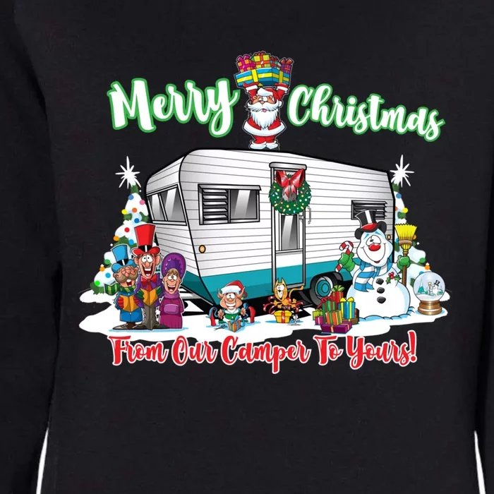 Camper And Travel Trailer Merry Christmas From Our Camper Gift Womens California Wash Sweatshirt